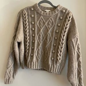 Cropped H&M cable knit sweater